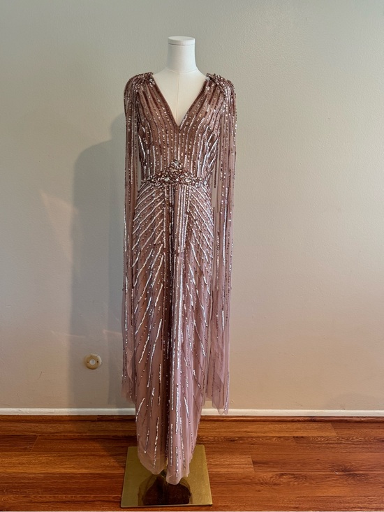 Adrianna Papell Dresses & Skirts - Adrianna Papell Beaded V-Neck Evening Cape Gown